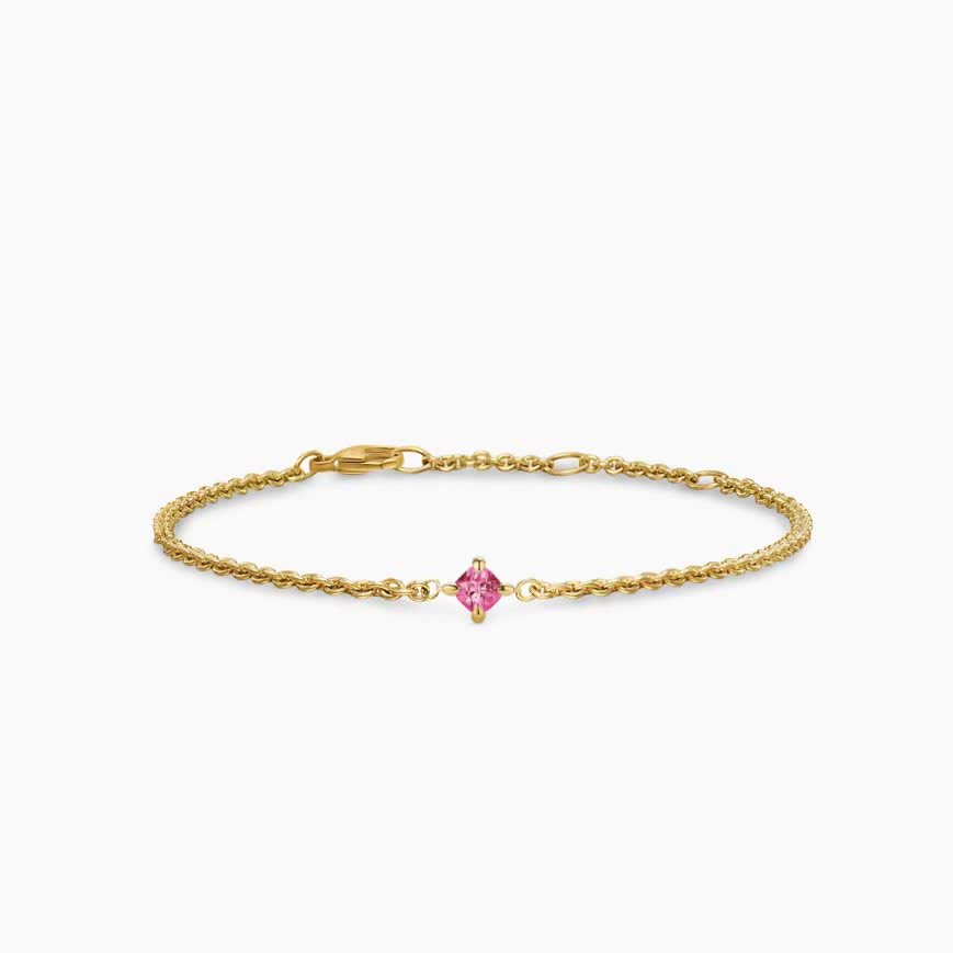 David Yurman Delicate Gold Bracelet with Pink Gemstone David Yurman Delicate Gold Bracelet with Pink Gemstone